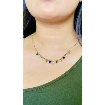 Multicolor Heart Necklace