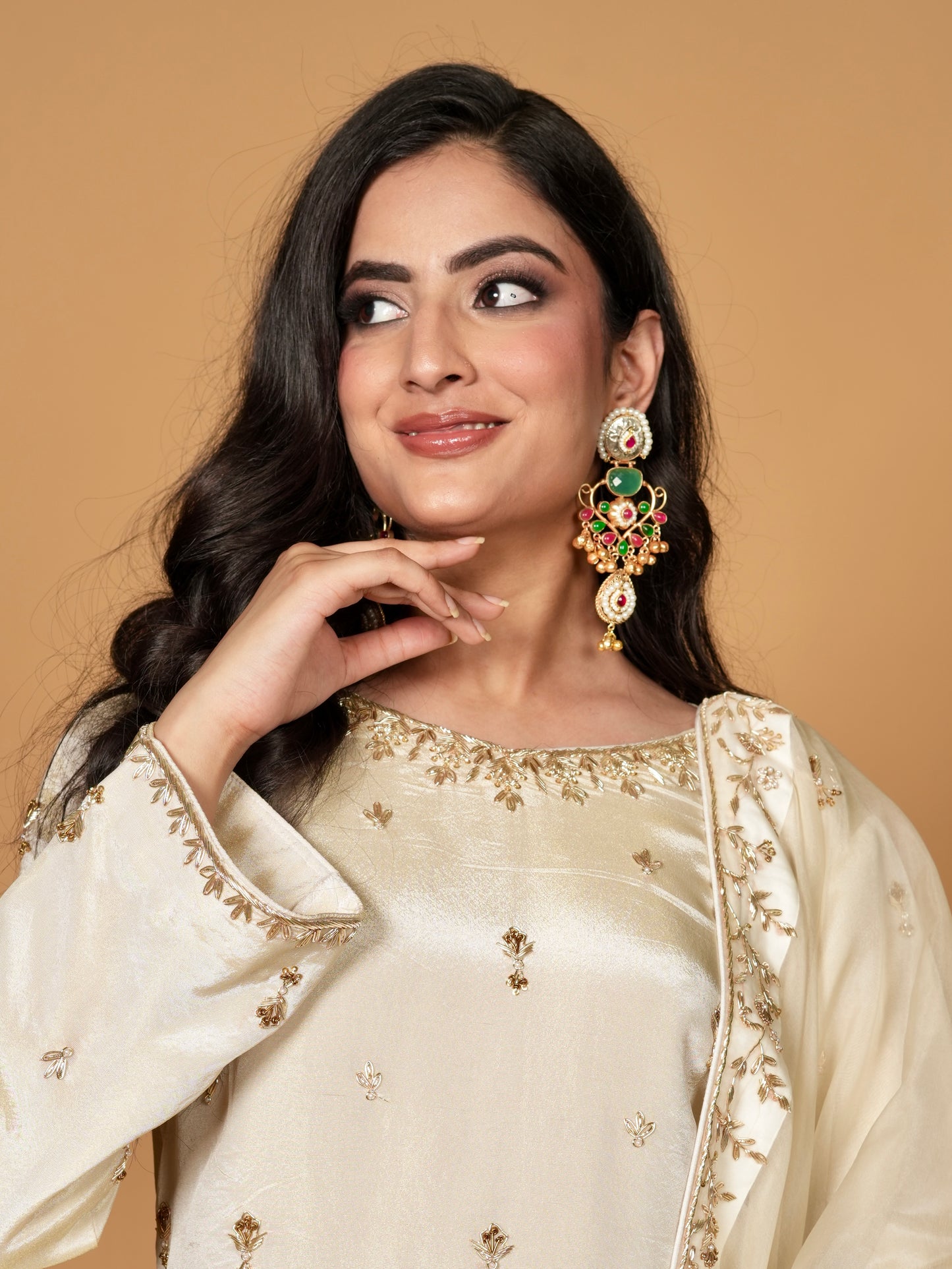 Green and Pink Shaadi Waala Jhumka