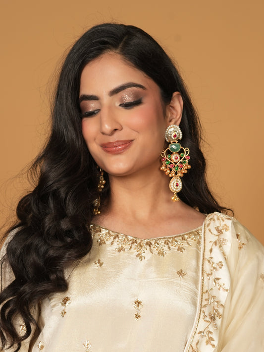 Green and Pink Shaadi Waala Jhumka