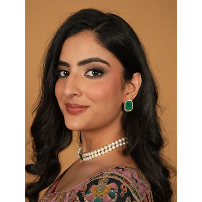 Green Emerald Pearl Choker