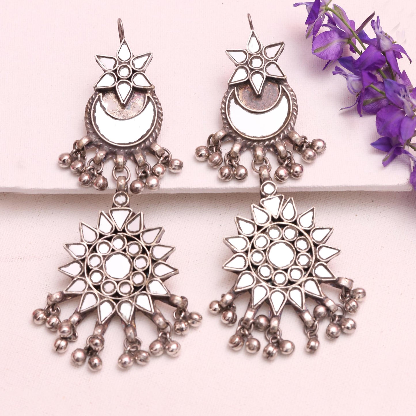 Star glass earrings