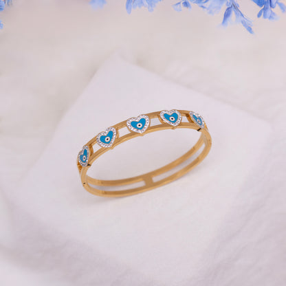 Diamond Heart Evil Eye Bracelet