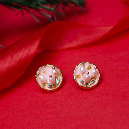 Pink pearl Studs