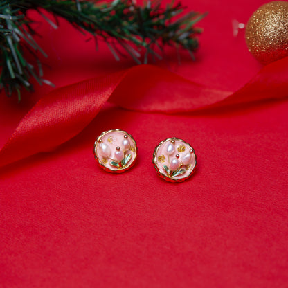 Pink pearl Studs