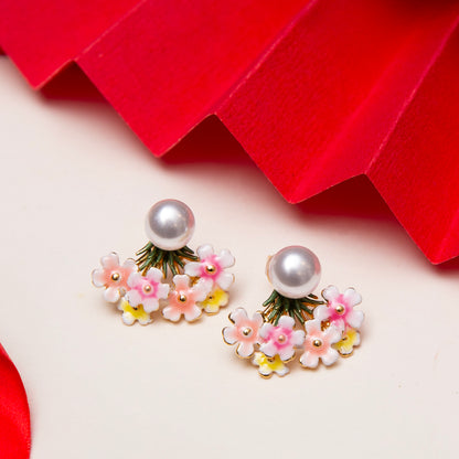 Pearl Flower Studs