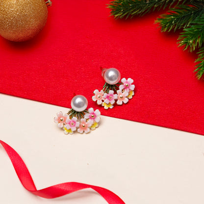 Pearl Flower Studs