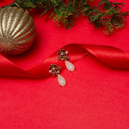 Red flower Earrings