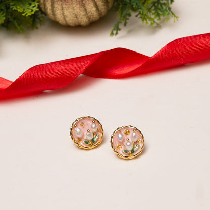 Pink pearl Studs