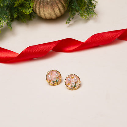 Pink pearl Studs