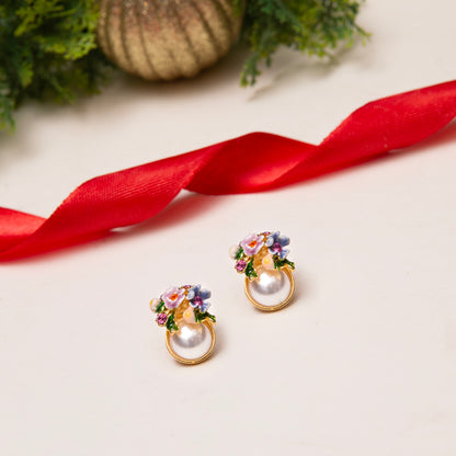 Flower Pearl Studs