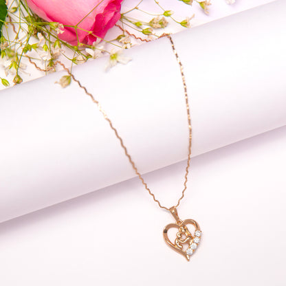 A Mother Loving Her Child Rose Gold Necklace