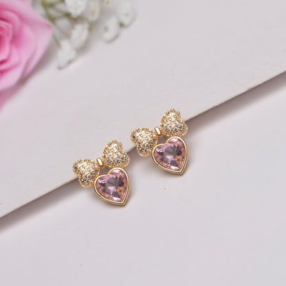 Bow Heart Earrings