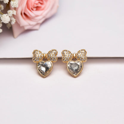 Bow Heart Earrings