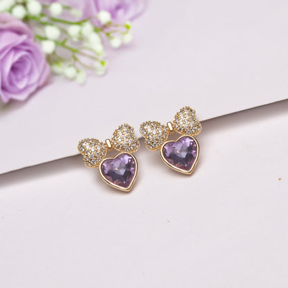 Bow Heart Earrings