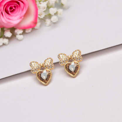 Bow Heart Earrings