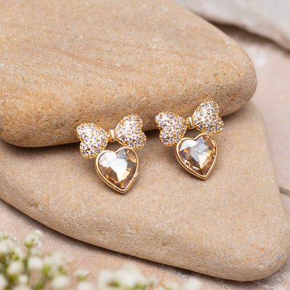 Bow Heart Earrings