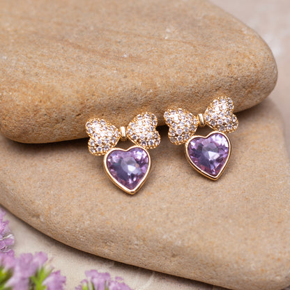 Bow Heart Earrings