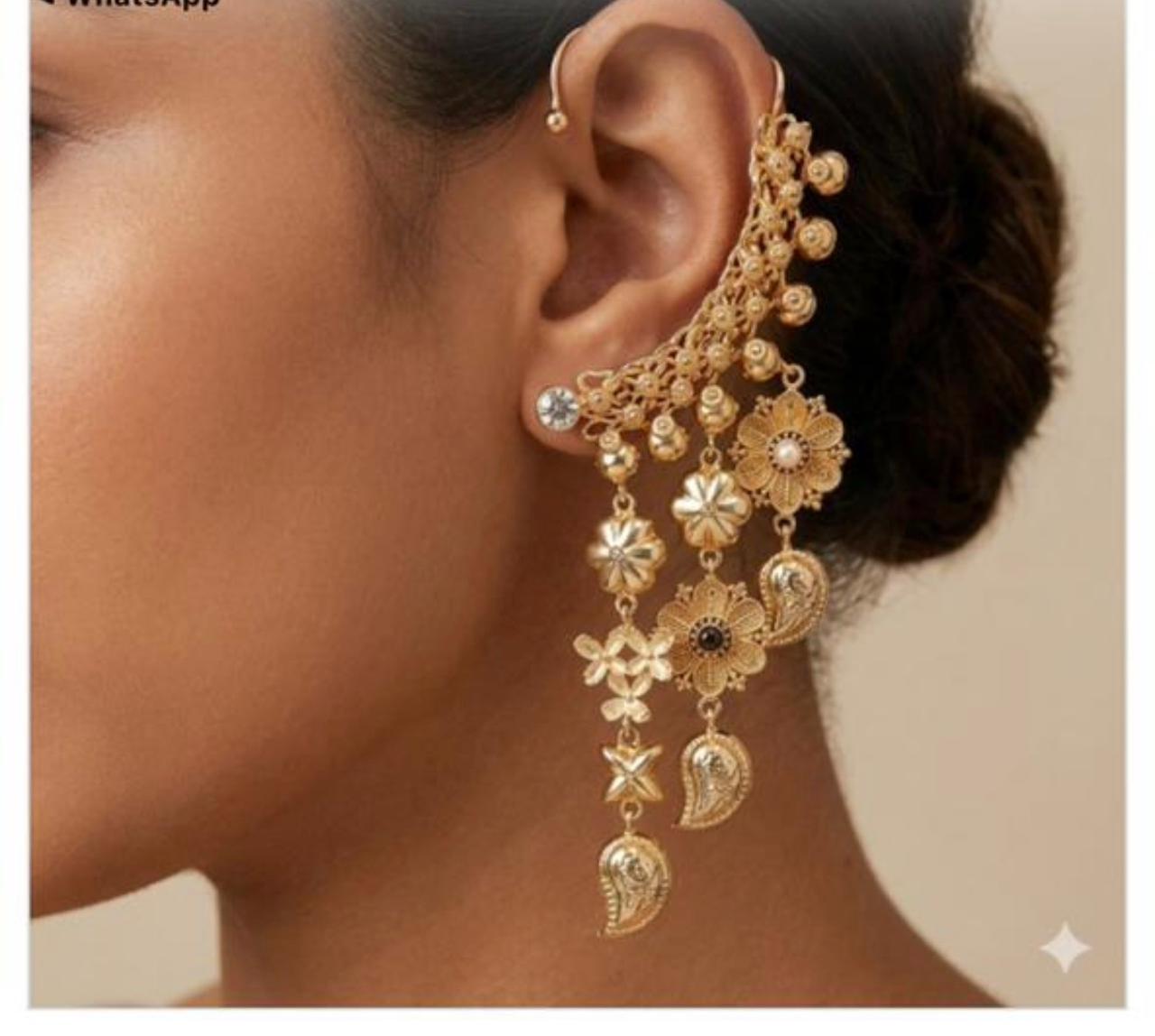 Golden bloom ear cuff