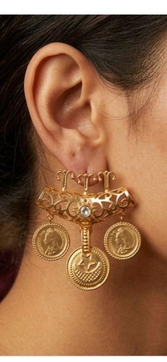 Gold Coin Earring