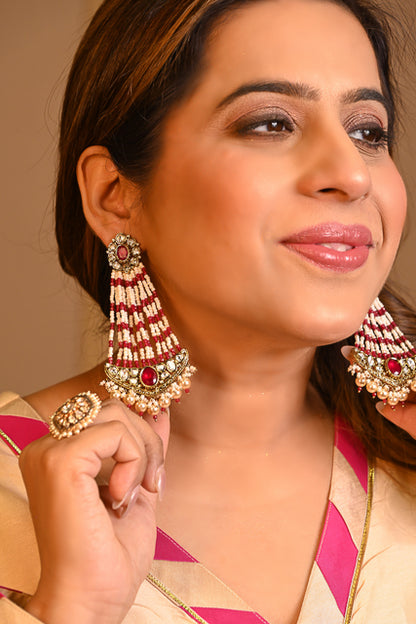 Heritage Kundan Pearl Danglers