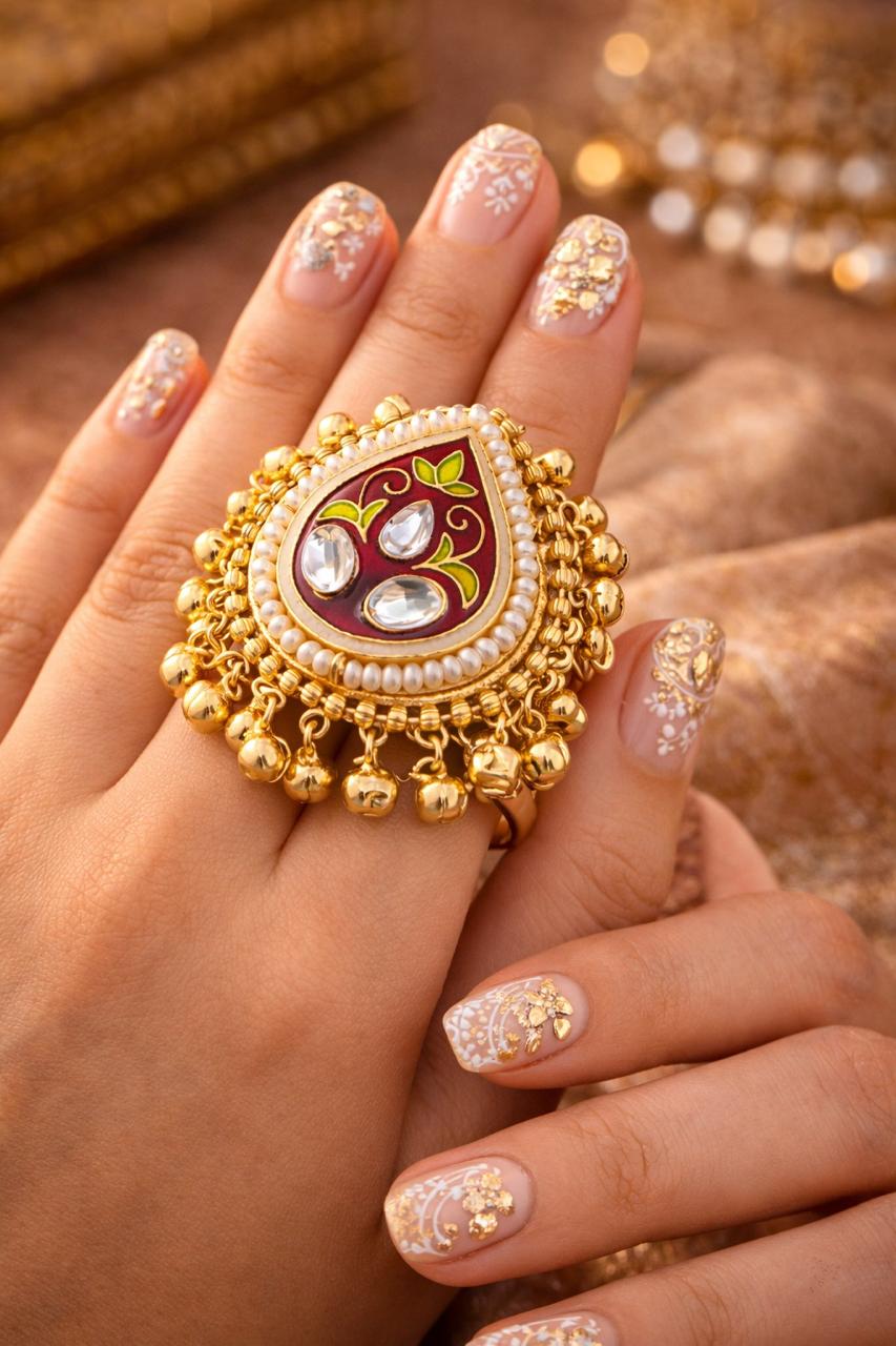 Ghungroo Kundan Ring