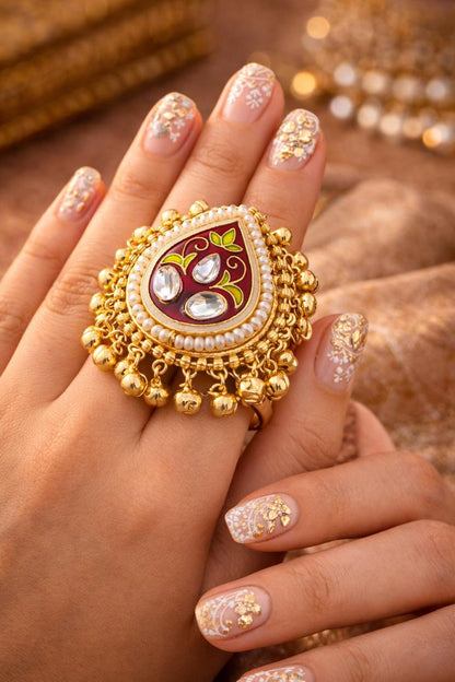 Ghungroo Kundan Ring